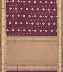 Brown Woven Pure Silk Saree With Zari Buttas-EC2597