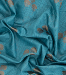 Sky Blue Woven Art Linen Saree With Zari Border-BL5639