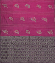 Magenta Woven Synthetic Dupion Saree With Floral Buttas & Contrast Pallu-SY0519
