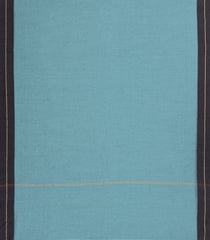 Light Blue Handwoven Bengal Cotton Saree With Black Border-BG1481