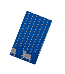 Blue Woven Synthetic Dola Silk Saree With Pichwai Motifs-BL4882