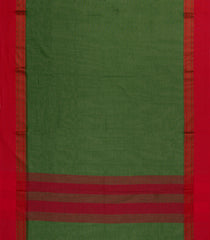 Green Woven Bengal Cotton Saree With Contrast Border-BG1646