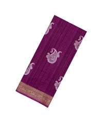 Magenta Printed Synthetics Dola Zari Lining With Jacquard Zari Border-BL5186