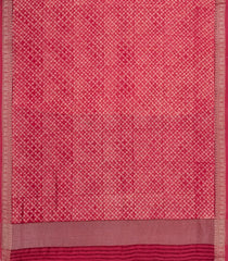 Crimson Printed Chanderi Cotton Saree With Zari Border-CC1466