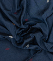 Dark Grey Printed Blended Erode Cotton Saree With Zari Border-SY0461