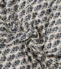 Black Printed Chanderi Cotton Saree With Zari Border-CC1544