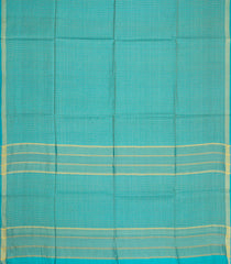 Aquamarine Woven Tussar Silk Saree With Wave Motifs & Zari Border-TU3540