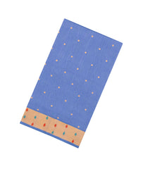 Grey Handloom Silk Cotton Saree With Buttas & Zari Border-SC4675