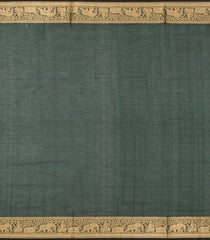 Bottle Green Handloom Silk Cotton Saree With Kamalam Buttas-SC3960