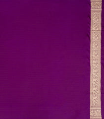 Purple Woven Blended Satin Saree With Floral Zari Motifs-BL6002