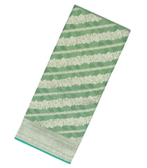 Aquamarine Handloom Banarasi Tissue Saree With Floral Motifs-BE1703