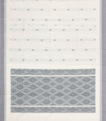 Off White Woven Rasipuram Cotton Sari With Buttas-RA2616
