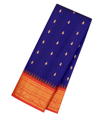 Violet Handloom Gadwal Silk Saree With Buttas & Contrast Border-GA0431
