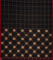 Black Woven Kota Silk Saree With Zari Checks-KO1055