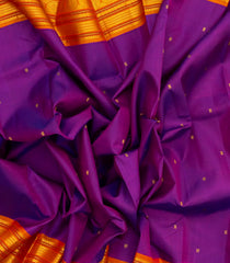 Purple Handloom Korvai Kanchipuram Silk Saree With Buttas-KA12911