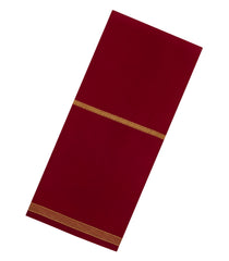 Crimson Woven Mysore Silk Saree With Pure Zari Stripes -MS3271