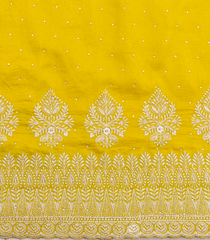 Yellow Woven Art Georgette Saree With Embroidered Floral Motifs-BL4965
