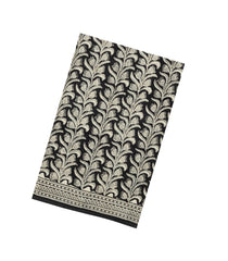 Black Printed Jaipur Cotton Saree With Floral Motifs-JC1535
