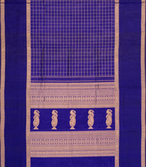 Violet Handloom Silk Cotton Saree With Checks-SC4224