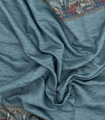 Grey Woven Art Chanderi Saree With Printed Pichwai Motifs