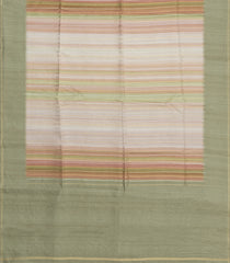 Multi Colour Printed Synthetic Dupion Saree With Stripes & Contrast Border-BL6055