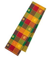 Multi Colour Handloom Kanchipuram Silk Saree With Checks & Buttas-KA16435