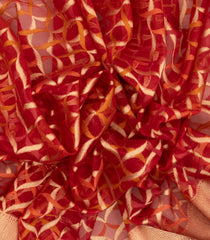 Red Handloom Organza Soft Silk Saree With Jaal Motifs-SO4106