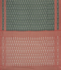 Shadow Green Handwoven Orissa Cotton Saree With Tie & Dye Motifs-OR0911