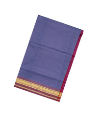 Lavender Handloom Silk Cotton Saree With Contrast Border-SC3723