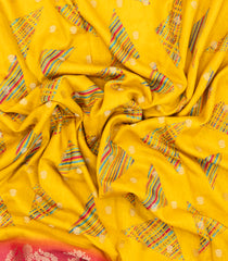 Yellow Printed Synthetics Dola With Zari Butta & Zari Border -BL5226