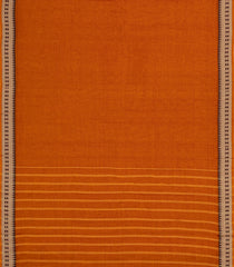 Rust Woven Chirala Cotton Saree With Traditional Border & Pallu-CR1386