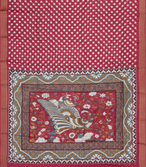 Crimson Printed Blended Viscose Saree With Kalamkari Pallu-BL5785