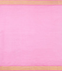 Pink & Green Handloom Silk Cotton Saree With Zari Border-SC4629