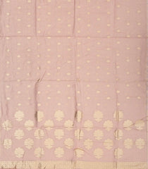 Baby Pink Woven Synthetic Supernet Saree With Floral Motifs-BL4236