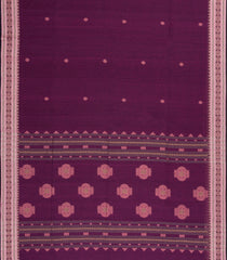 Burgundy Handloom Bengal Cotton Saree With Floral Motifs-BG2000