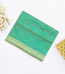 Aquamarine Banarasi Silk Saree With Floral Motifs