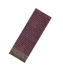 Maroon Printed Chanderi Cotton Saree With Zari Border-CC1567
