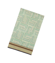 Light Green Printed Blended Cotton Saree With Geometric Motifs-BL6245