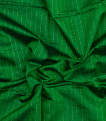Green Woven Dupion Silk Saree With Dotted Stripes-DS0635