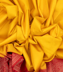 Yellow Handloom Soft Silk Saree With Stripes & Buttas-SO4006