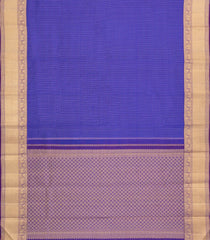 Blue Handloom Kanchipuram Silk Saree With Zari Checks -KA14431