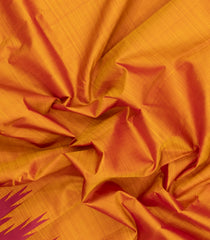 Mustard Handloom Korvai Kanchipuram Silk Saree With Silk Temple Border-KA16699