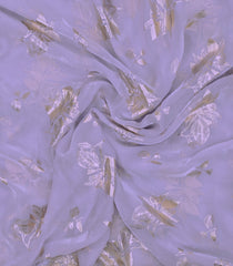 Lavender Woven Blended Tissue Saree With Floral Motifs-EN1899