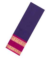 Purple Woven Chettinad Cotton Saree With Contrast Border-CN1910