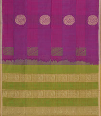 Purple Handloom Village Cotton Saree With Annam Buttas-VC1626
