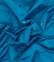 Sky Blue Handloom Maheswari Silk Cotton Saree With Buttas-SC4170