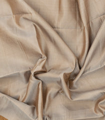 Taupe Handloom Soft Silk Saree With Checks & Contrast Border-SO4621