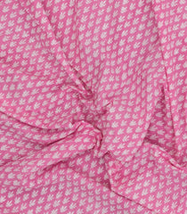 Baby Pink Printed Jaipur Cotton Saree With Floral Motifs-JC1603