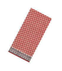 Red Printed Jaipur Cotton Saree With Border-JC1844