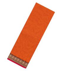 Orange Woven Chirala Cotton Saree With Floral Border-CR1424